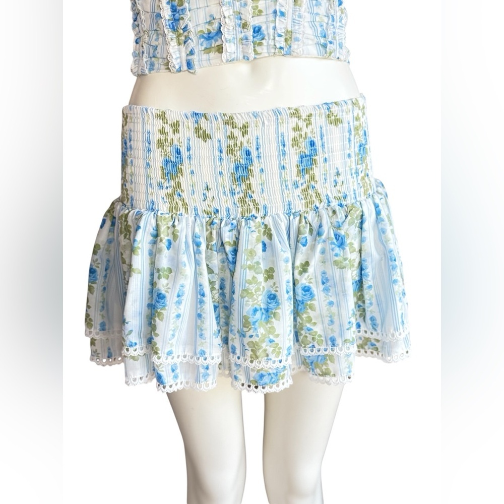 MABLE Coquette Blue Floral Set of blouses and skirt Size Small - Picture 7 of 15